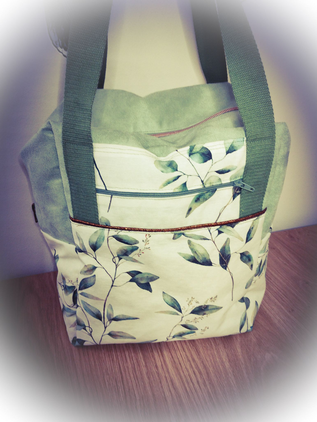 sac BUREAUTissu extérieur coton enduit et suédine/ FORMAT A4