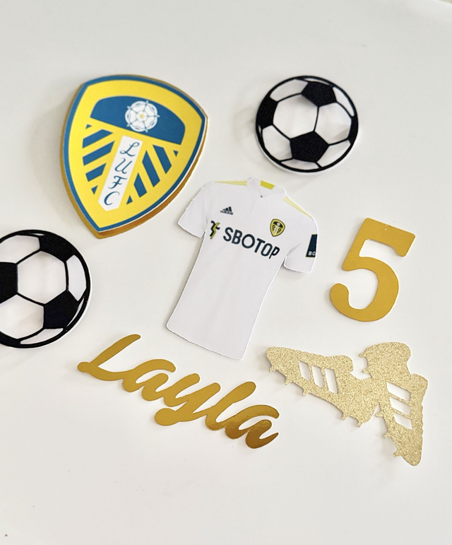 Personalised Leeds United football Cake topper