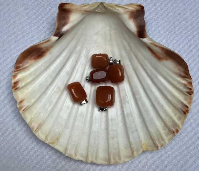 Pendentif Pierre Roulée en Aventurine Orange