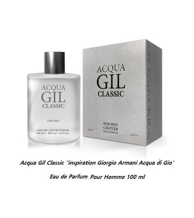 Acqua Gil Classic " inspiration Giorgio Armani Acqua di Gio " Eau de Parfum Pour Homme 100 ml
