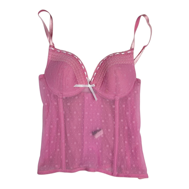 Y2K Italian brand pink mesh corset S