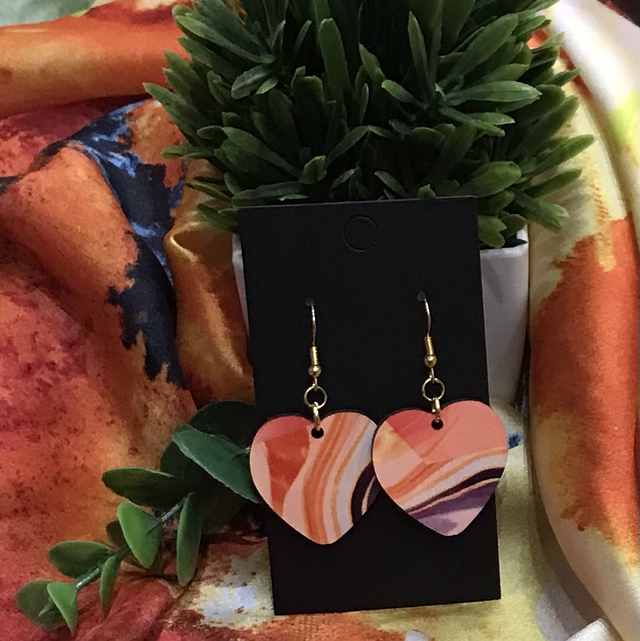 Wood Mix Coloured Dangling Earrings- MSDE10