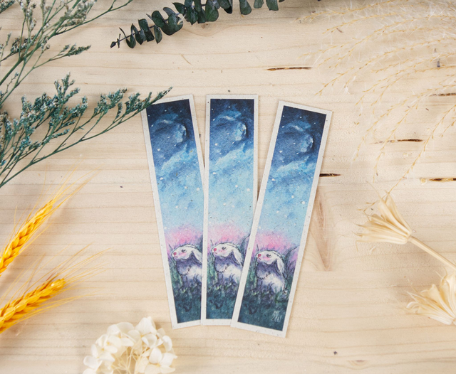 Graspapier Lesezeichen - Hasi