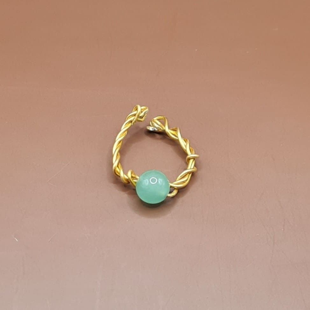 Bague ajustable Aventurine verte 53