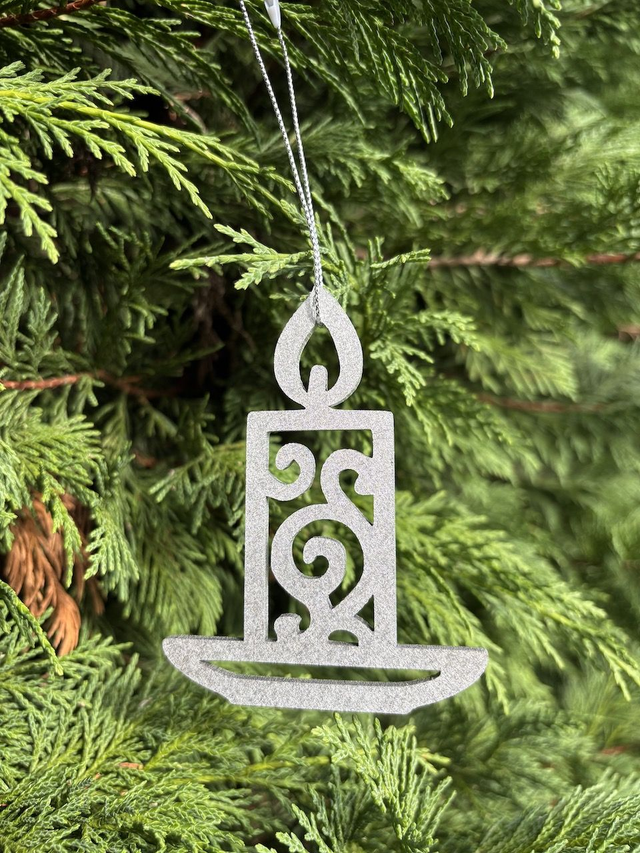 Boule de Noel Bougie Argent