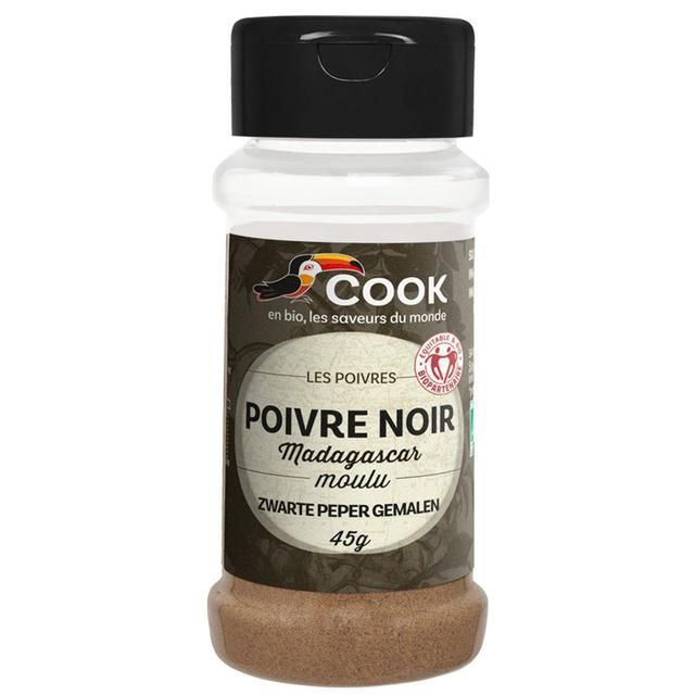 Poivre Noir en Poudre Bio 45g Cook | Épice Fine Moulu