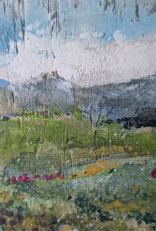 Landscape Painterly all sides - Tealight Holder Reclaimed Wood