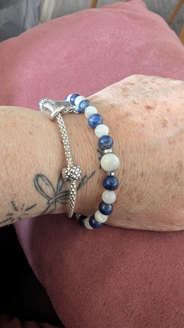 Bracelet lapis-lazuli et nacre 