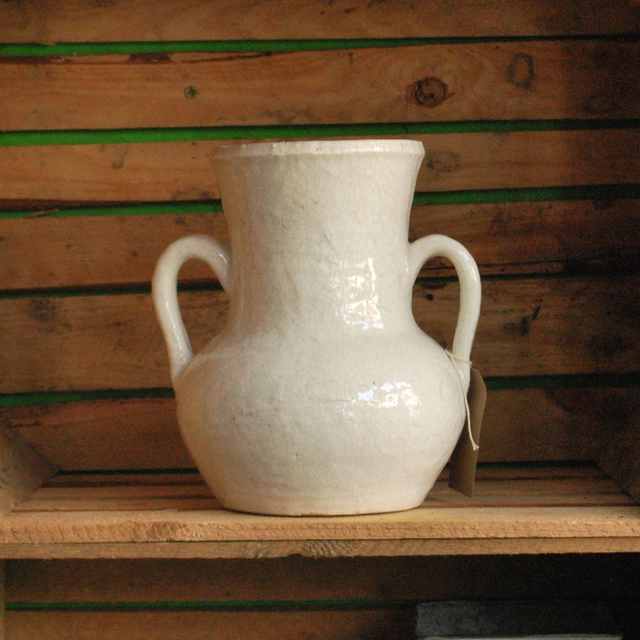 Heavy Big Bottom Vase with Handles
