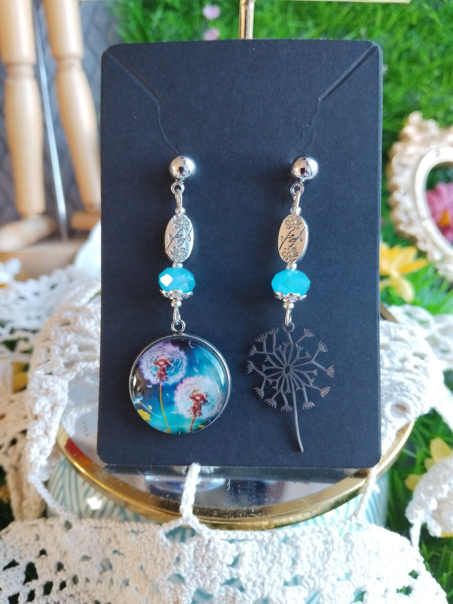 boucles d'oreilles fleur de pissenlit 