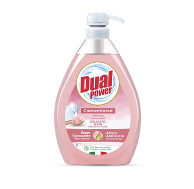 DUAL - Mosogatószer, kímélő kézmosó és szagmentesítő 1 L - érzékeny bőrre