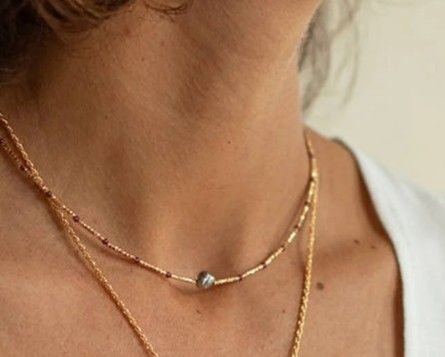 Collier Gigi Grenat violet