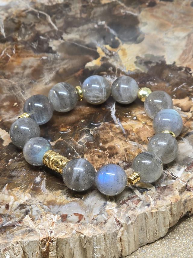 Bracelet Labradorite XL en 1,2 cm 