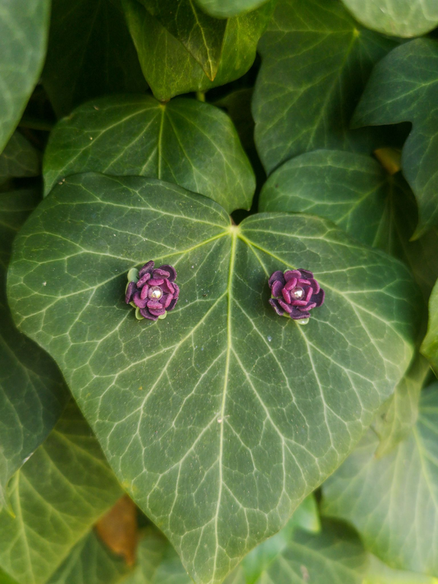 Collection Florale Prune du Jardin - Boucles d&#039;oreilles Axelle