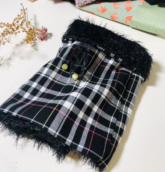 Col snood carreaux noir blanc doudou