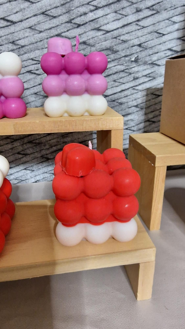 Vela Bubble Roja Tricolor 