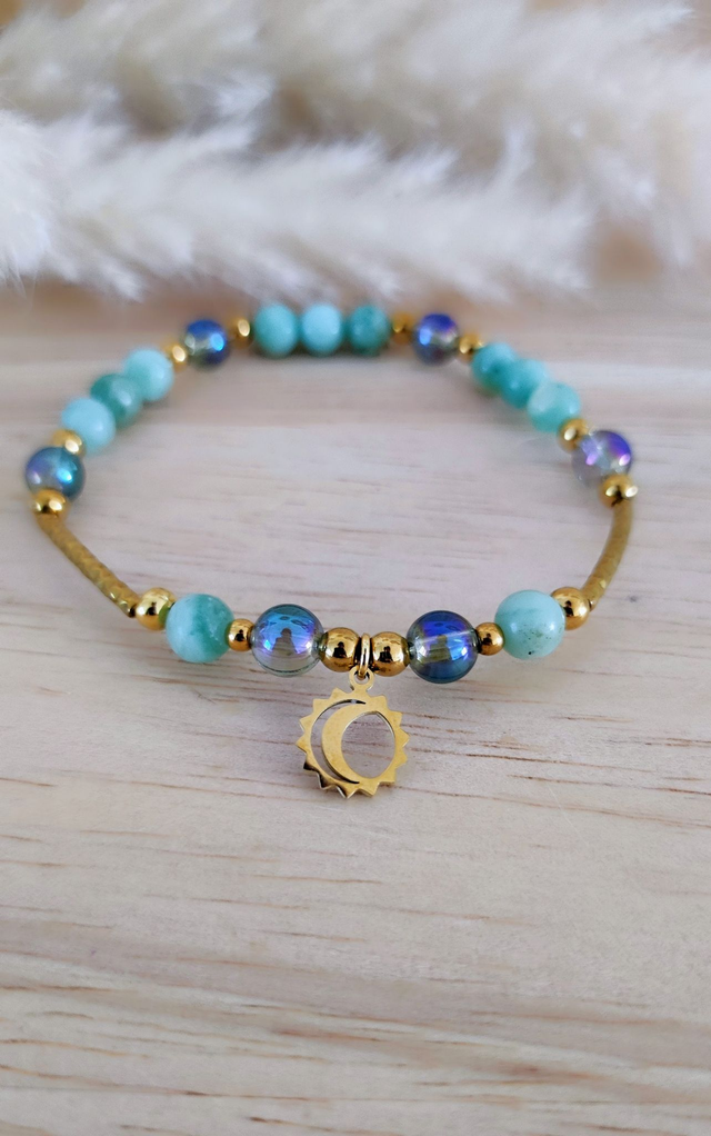 Bracelet "Bien-être" Calcédoine verte