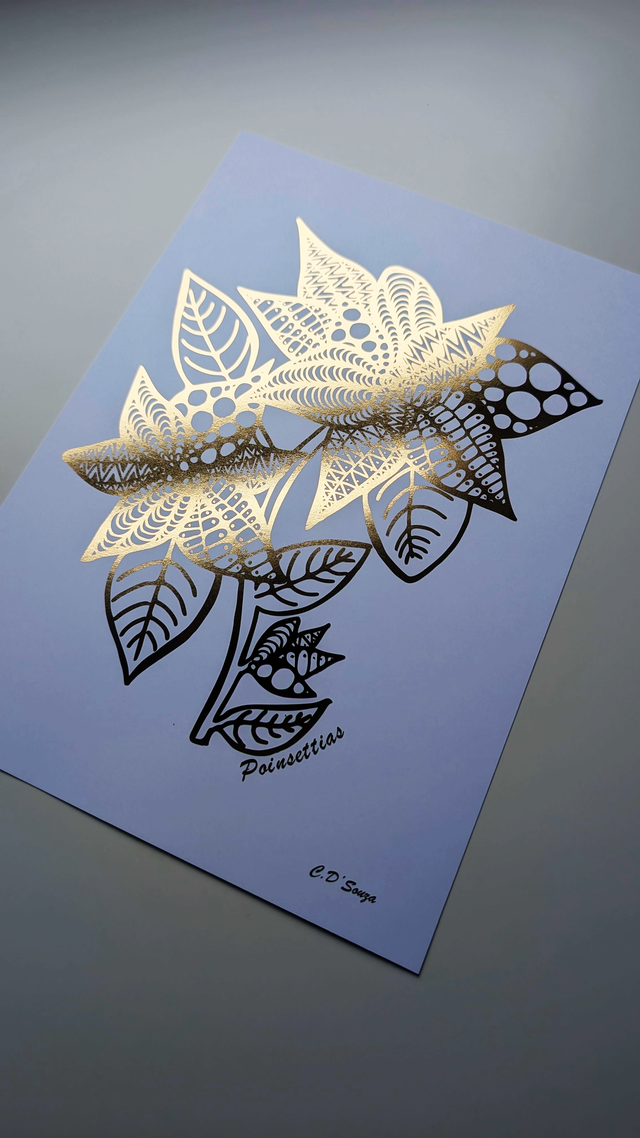 Poinsettia / December Flower Foil Print