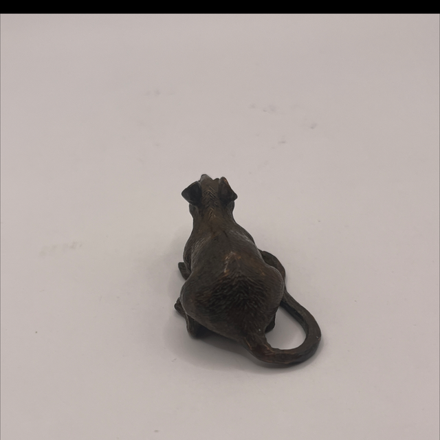Bronze Rat Figurine – Miniature Animal Sculpture – Approx. 5.5cm