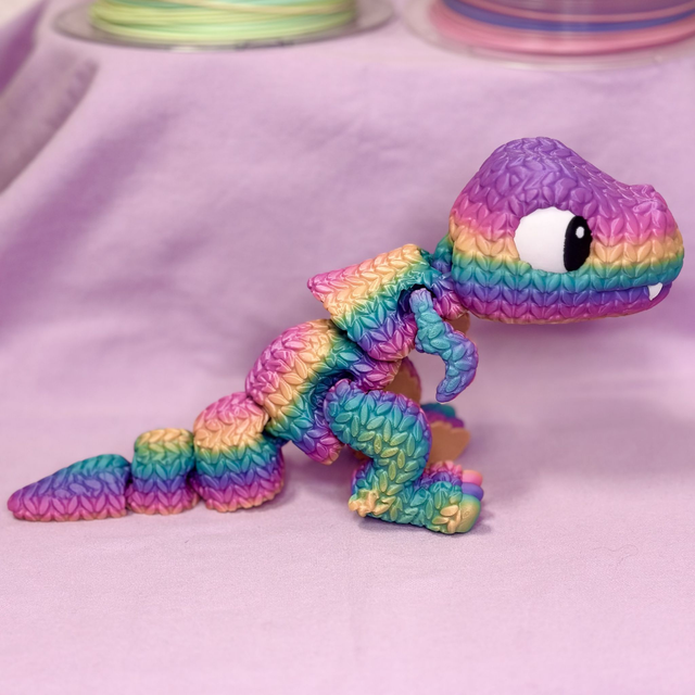 T-Rex Géant motif tricot MODELE UNIQUE