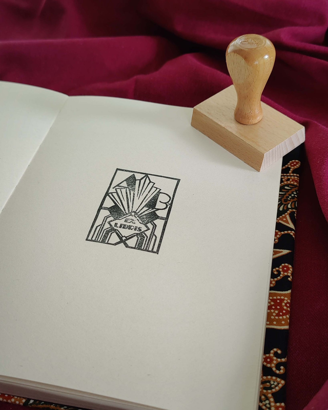 Ex-libris éclat art déco - Tampon personnalisé