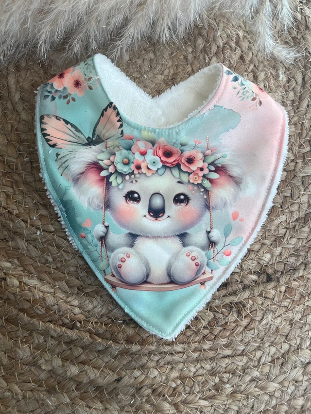Bavoir Koala fleuri