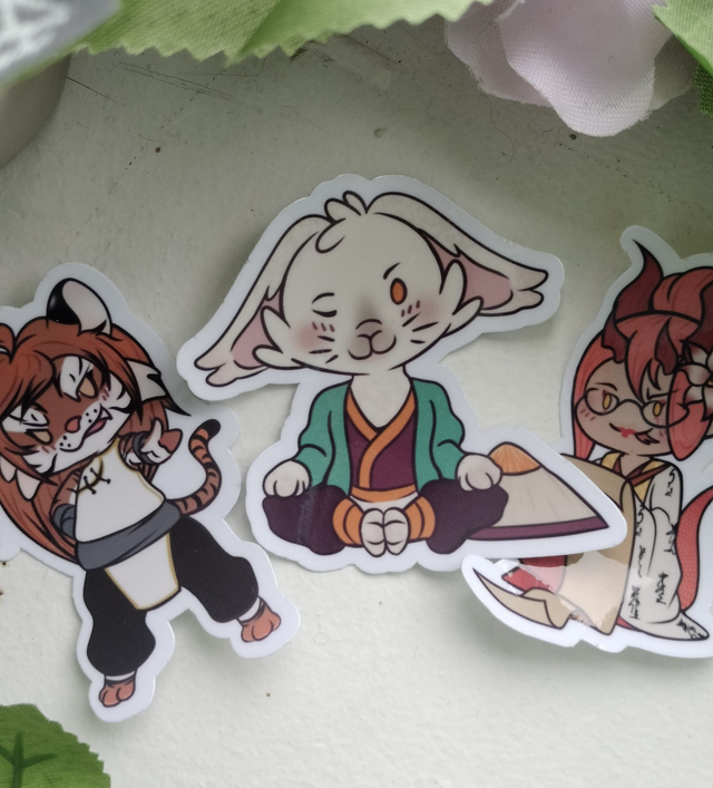 Lot de 3 autocollants #4 : Signe du zodiaque chinois