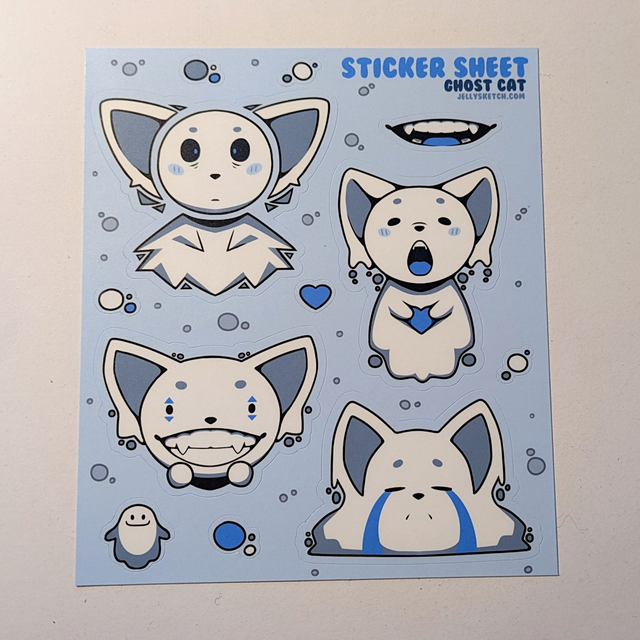 Ghost Cat | OC Sticker Sheet