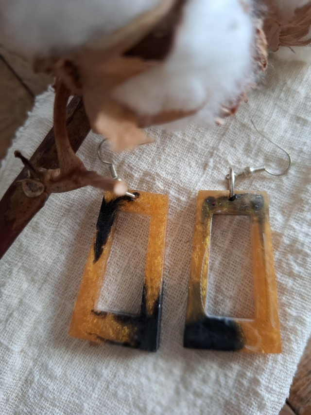 Boucles d'oreilles  résine époxy 