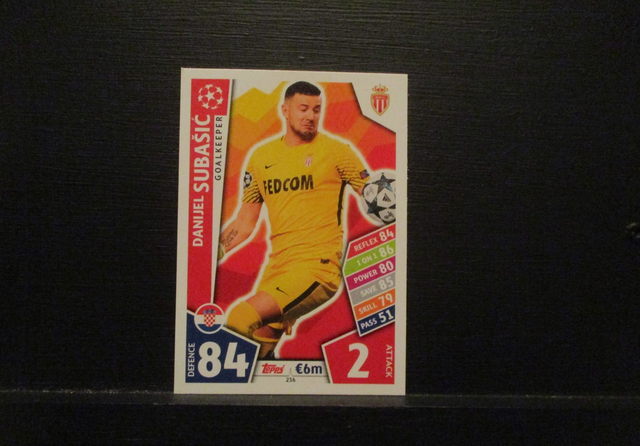 Danijel Subasic - UEFA Champions League Match Attax 2017/18 Original Trading Card #236