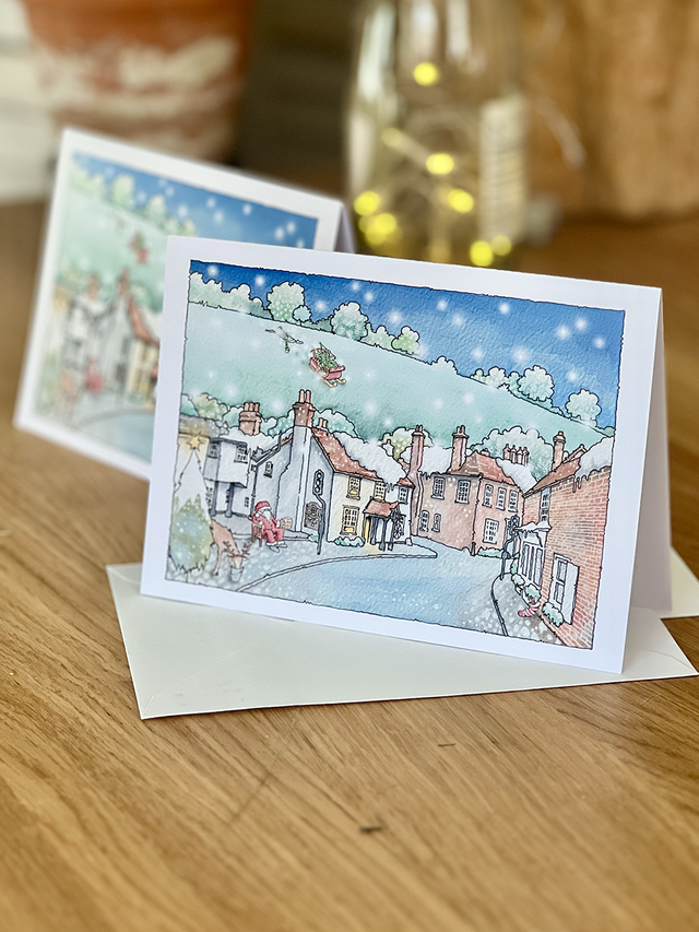 Lardon Chase Christmas cards, 5 pack