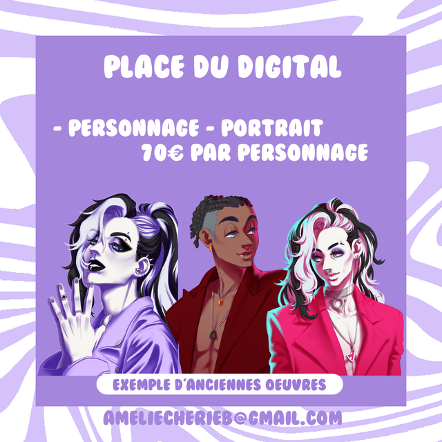 Portrait au digital à la commande