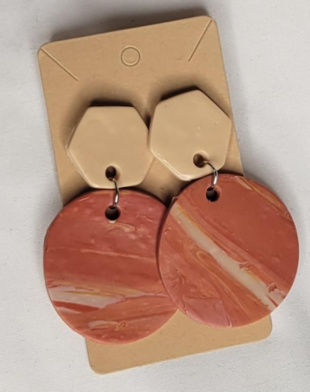Polymer clay earrings [desert earth] 4
