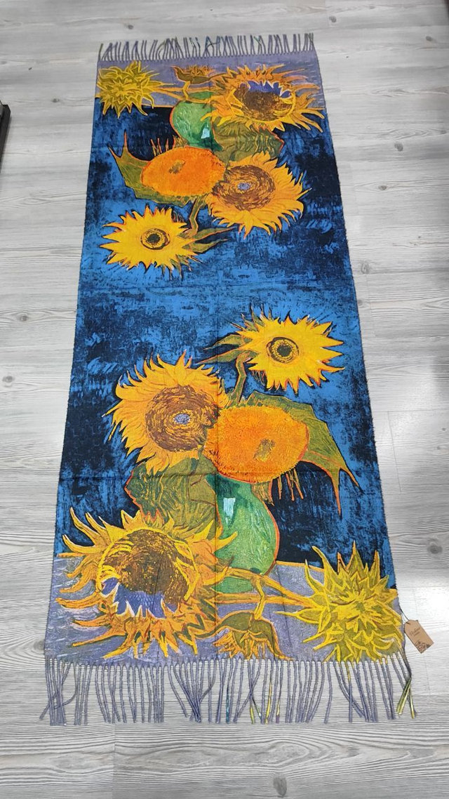 Stola Girasoli di Vincent Van Gogh sfondo blu