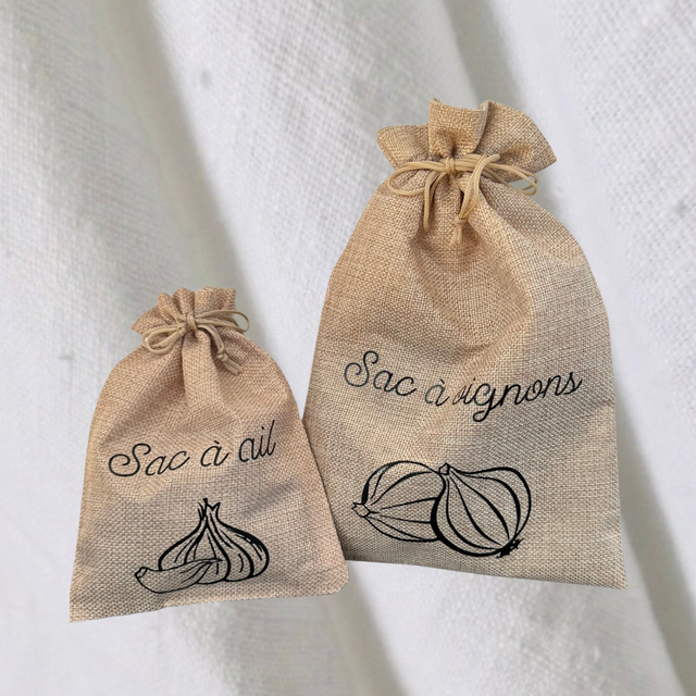 Sac à oignons et sac à ail 