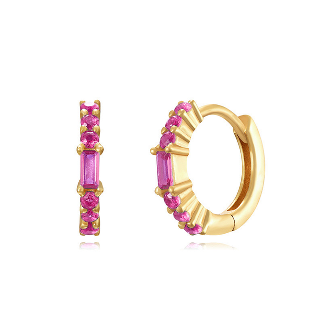Rose Sparkle Huggie Hoop Earrings