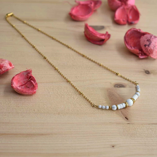 Ras du cou chaine et jonc en howlite