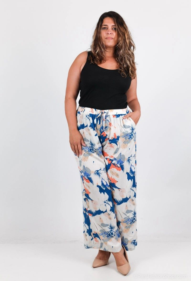 Pantalon fluide bleu roi