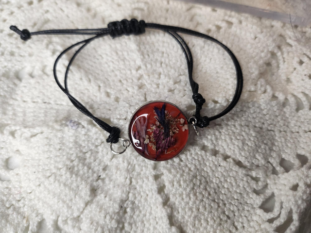 Bracelet fleurs séchées rose