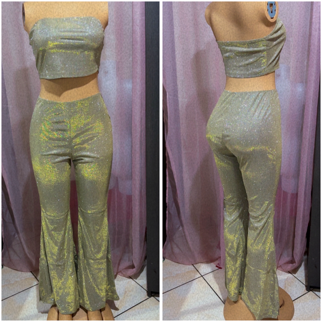 Ensemble pantalon dorée 