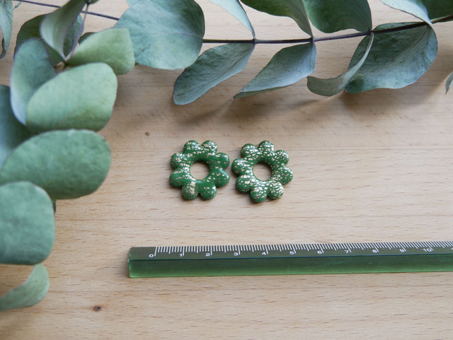 Bloom 8 pétales vert/doré