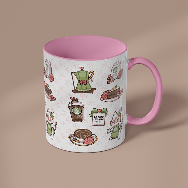 Mug à anse colorée LE CAFÉ LUNAIRE