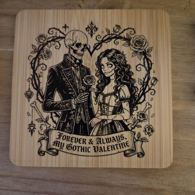 Skeleton Forever & Always Valentine's Coaster