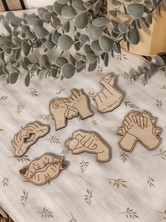 Magnet en bois – Messages &amp; gestes d’amour 🤍 | Décoration magnétique
