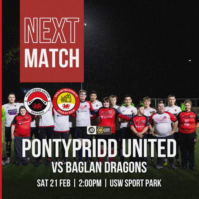 JD CYMRU SOUTH: Pontypridd United vs Baglan Dragons