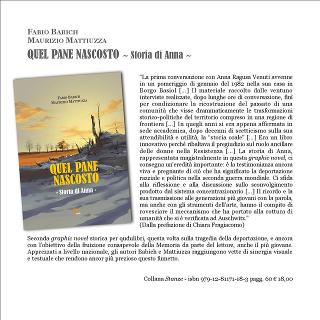 Fabio Babich e Maurizio Mattiuzza, "Quel pane nascosto. Storia di Anna", qudulibri 2024