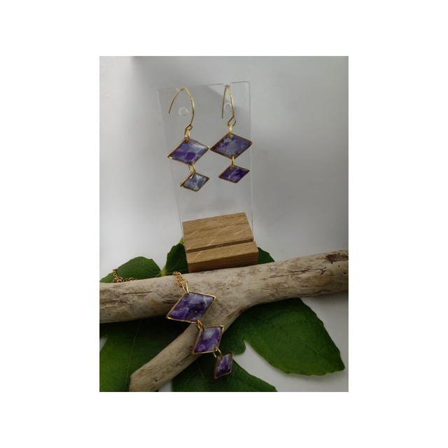 Collection faux améthyste losange 