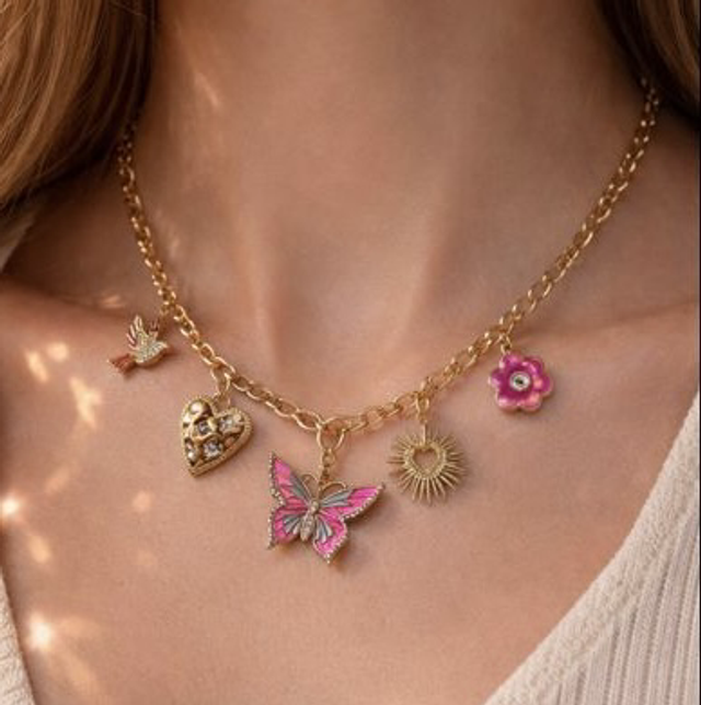 Ketting vlinder goud