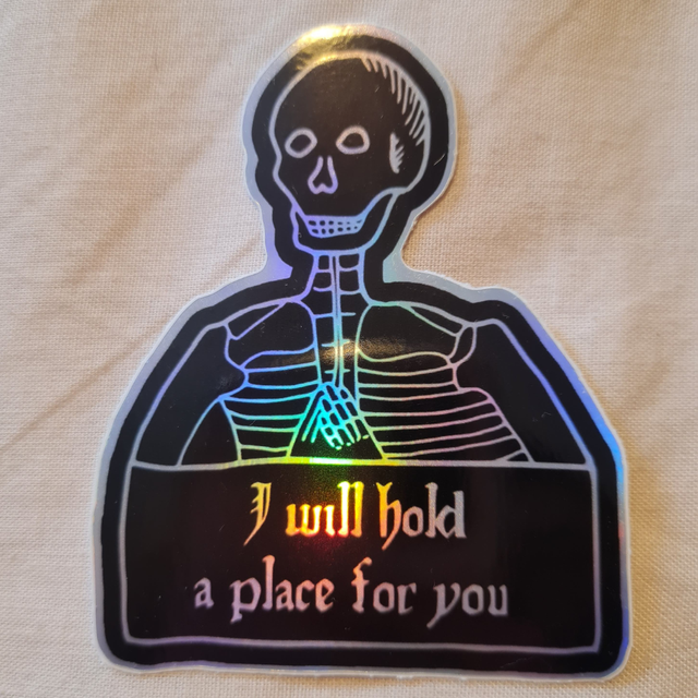 holographic skeleton sticker