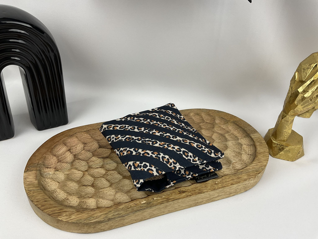 Étui à lingettes & ses 4 lingettes – motif Léopard Rayé